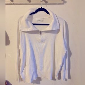 Abercrombie and Fitch white half zip collared sweater